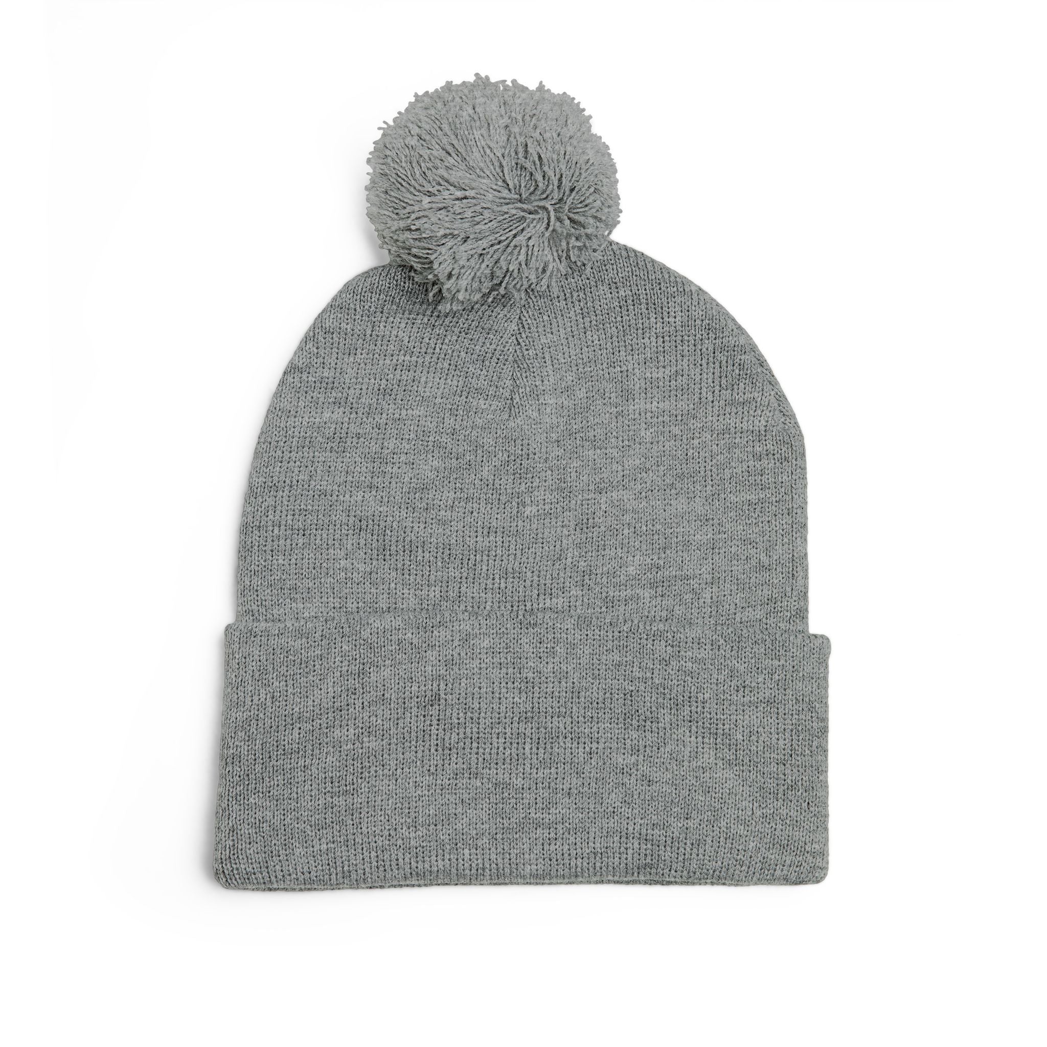 Embroidered Pom-Pom Knit Beanie - Cozy Winter Hat for Travel & Everyday